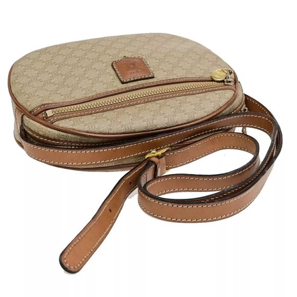 CELINE Logo Macadam Pattern Shoulder Tote Bag PVC Leather Brown GHW 62EE050 - Picture 5 of 14